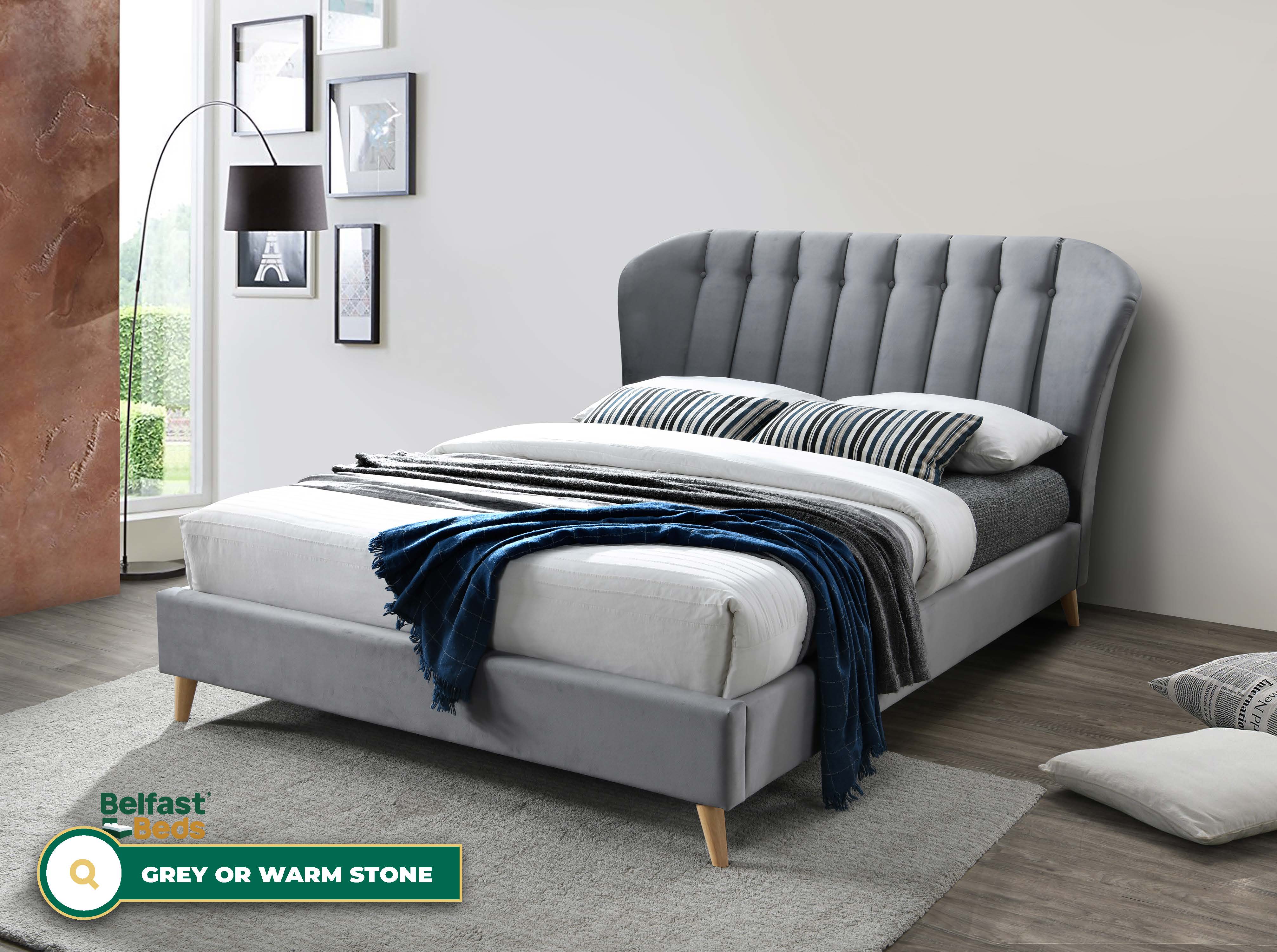 Birlea Elm Fabric Bed Frame