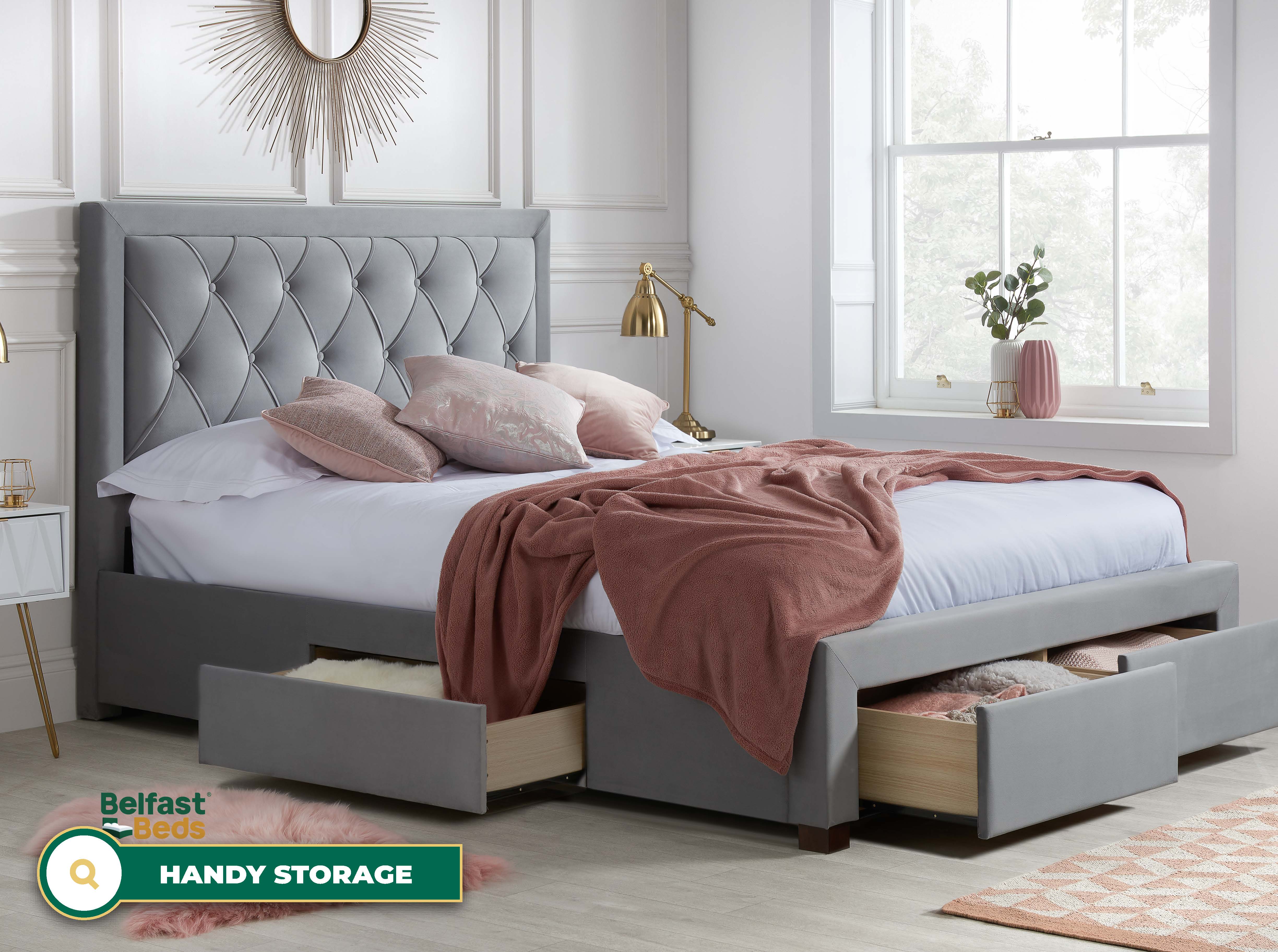 Birlea Woodbury Fabric Bed Frame