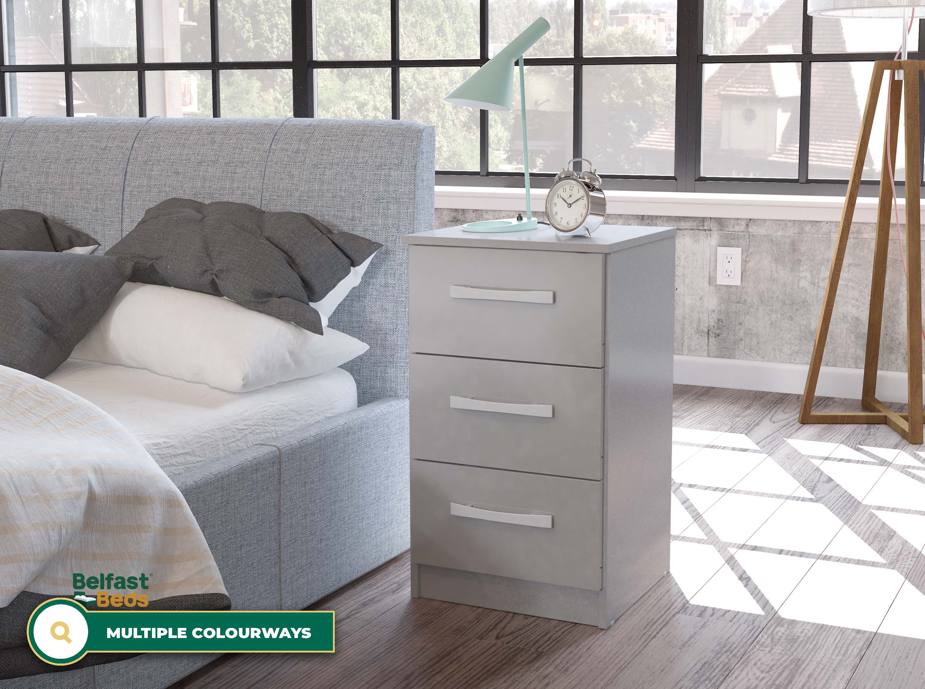Lynx 3 Drawer Bedside